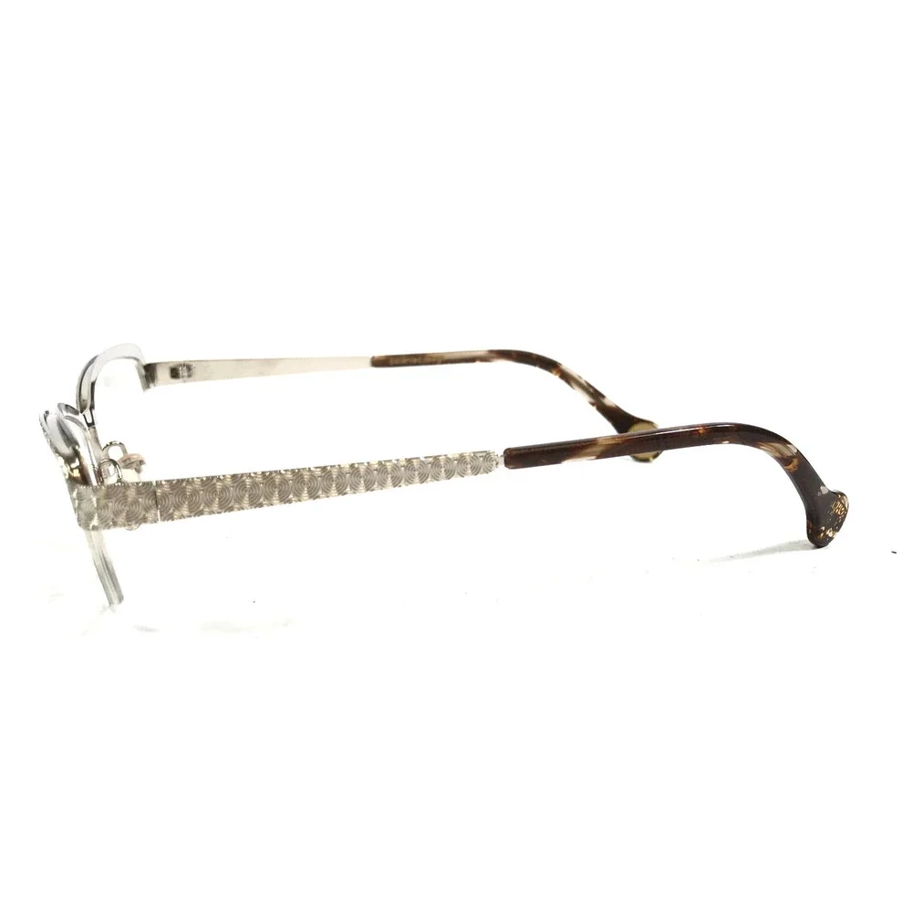 BOZ Eyeglasses Frames VIOLET 1010 Silver Spiral Pattern Half Rim 53-17-140